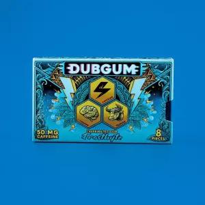 DUBGUM 프로스트바이트 페퍼민트 카페인 검 L테아닌 타우린 비타민 B12 및 B6 천연 에너지 부스트 블리스터