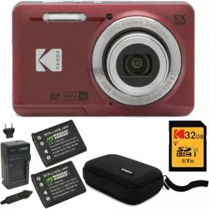32GB SD 카드 카메라 케이스 배터리 여행용 충전기가 포함된 KODAK PIXPRO 친화적인 줌 FZ55 디지털