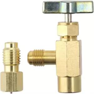 R134a 냉매 캔 키트 탱크 어댑터 1/4인치 SAE 여성 및 1/2인치 남성 병따개 자동차 액세서리 부품 차량