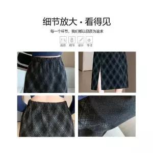 몰도 여자 정장 스커트 빈티지 체크 모직 트임 가을 보들보들 롱 젠3
