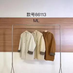 여자 하프 캐주얼 야구 점퍼 잠바 후드 트렌치 코트 순판 체크 소매 ST1