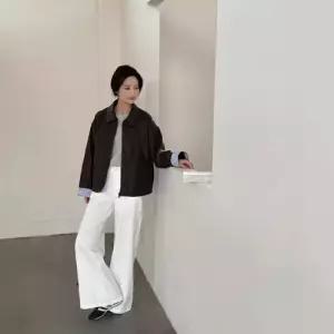 봄 여성용 상의 잠바 점퍼 야구 체크 아우터 집업 PU피복 ST1