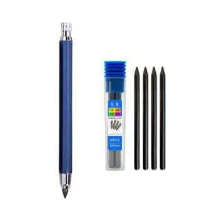 5.6MM 금속 드로잉 연필 4개와 2B 4B 6B 8B 리드 세트 전문 스케치 기계 카와이 문구류를 채울 수 있습니다 (파란색) vPG