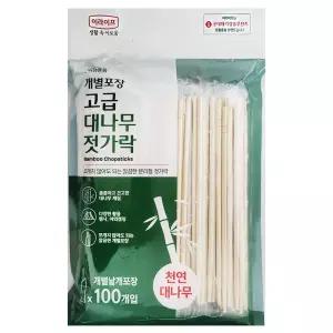롯데이라이프 고급 대나무젓가락 100P 개별포장