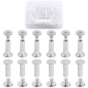 힐리치 50 세트 M5 X 15MM 필립스 시카고 나사 포스트 스크랩북 사진 앨범 바인딩 가죽 수리를 위한 바인딩 모음 키트 ㅣJG