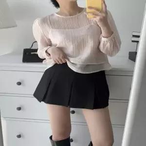 셀럽하우스 5컬러 하객룩 퍼프 소매 뷔스티에 블라우스 코디세트
