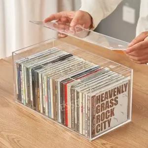 씨디 CD 케이스 게임 DVD 투명 보관 정리 가로 보관함 박스 BOX