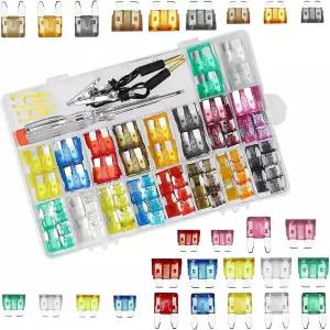 CouTunp 306PCS 자동차 퓨즈 구색 키트 풀러 회로 테스터 미니 및 표준 로우 프로파일 교체 RV 보트 트럭용