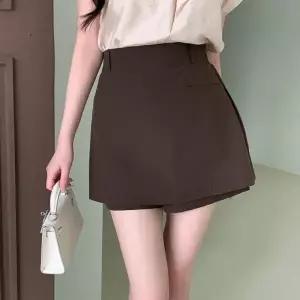 여자 모던한 분위기 린넨 혼방 뒷밴딩 데일리 치마바지_25505697_588872