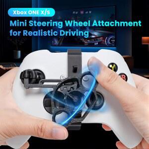 Xhiver Mini Steering Wheel Attachment for X-boX(Black, Racing Accessory ONE Controller X-boX X/S 2-Pack) Games