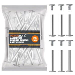 20팩 55MM 실버 알루미늄 시카고 나사 포스트 | 스크랩북 사진 앨범 가죽 벨트 메뉴 DIY 공예 프로젝트 문서 고정 및 제본 하드웨어용 튼튼한 ㅣ0O