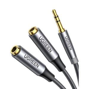 UGREEN 헤드폰 스플리터 3.5MM 보조 2 여성 대 1 남성 오디오 Y 스테레오 듀얼 어댑터 스위치 / PS4 PS5 애플호환 아이패드호환 PC 태블릿 노트북 TV 스피커와 호환 ㅣBX