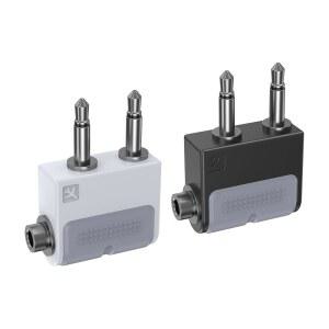 KAIY 듀얼 3.5MM 남성~3.5MM 여성 비행기 헤드폰 어댑터 헤드폰용 잭 어댑터 스플리터 EVA 항공용 항공사 비행 커넥터 / 델타 버진 에미레이트 (2팩) ㅣNL