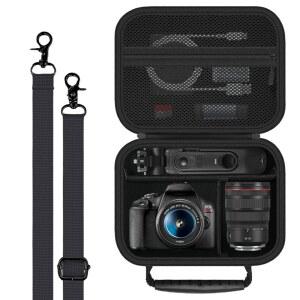 캐논 EOS용 HESPLUS 카메라 케이스 R50 / R6 MARK II R8 REBEL T7 R10 R7 R100 R5 R50V RP 5D IV T6 SL3 카메라 렌즈 및 삼각대 U2013 가방 4개의 디바이더 어깨끈 블랙 ㅣDP