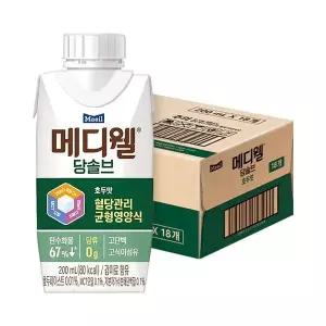 [NS홈쇼핑]메디웰 당솔브 호두맛 200ml 18팩 혈당관리 균형영양식[35945900]