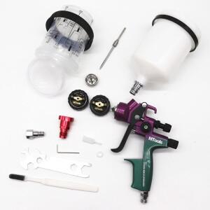 깍지 키트 포함 에어 스프레이건, HVLP 바니시 및 프라이머 페인트 400cc 혼합 컵, 600CC 탱크, 1.8mm, 1.
