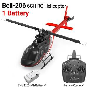 YU XIANG RC 비행기 2.4G 6CH 에일러론리스 시뮬레이션 Bell-206 헬리콥터 모터 축 자이로 120M 성인 어린