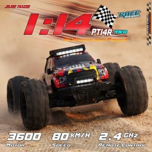 지우시 Pt14r V3 1/14 RC 레이싱카 배터리 4륜구동 80km/h 브러시리스 모터 2.4g 무선 조종 35c 고속 오프