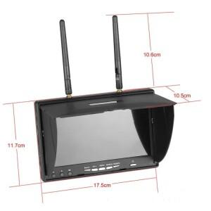 7인치 LT5802S TFT LCD 화면 FPV 모니터 800*480 해상도 5.8G 40CH 백라이트 멀티콥터 내장 배터리 자동