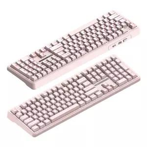 AULA F108 유무선 독거미 한글 기계식 키보드 펀키스 국내 정품 블러쉬 핑크, LEOBOG 저소음로즈축