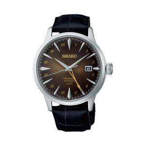 Seiko PRESAGE 자동 칵테일 GMT 4R34 브라운 SSK039J1 시계, 브라운, 스트랩
