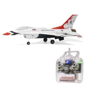 미니멈RC F-16 썬더버즈 마이크로 스케일 제트 비행기 30mm 덕티드 팬 2S 배터리 안정화 리모컨 장난감