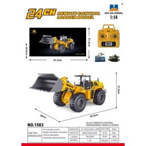 새로운 RTR Huina 1583 1/14 스케일 24채널 RC 무선 조종 트럭 로더 자동차 (라이트 사운드 포함) 2.4GHz