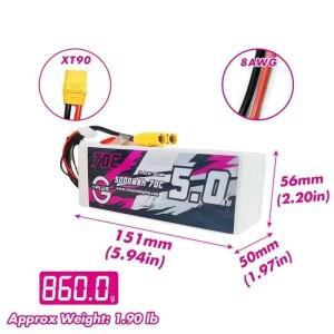 2025 CNHL 7S 25.9V 5000mAh 리포 배터리 XT90/QS8 플러그 드론 쿼드콥터 비행기 항공기 멀티로터용