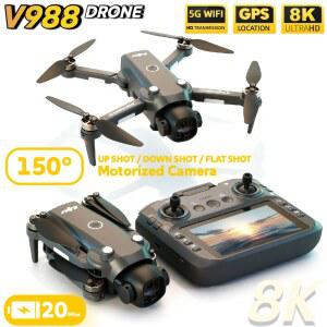 정품 V988 카메라 드론 8K 프로페셔널 드론 4K 스크린 탑재 249g 미만 원격 제어 브러시리스 RC 쿼드콥터 장난감 신제품