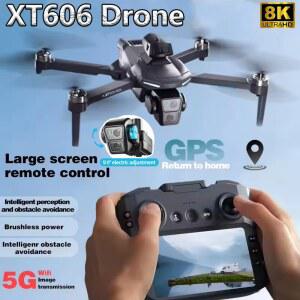 XT606 MAX GPS 신형 드론 8k 전문가용 8K HD 카메라 FPV 위시 스크린 드론 360 장애물 회피 쿼드콥터 장난감 선물 드론