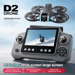 D2 드론 카메라 HD 4K 전문가용 2.4G WIFI 미니 드론 브러시리스 광학 흐름 호버링 접이식 쿼드콥터 장난감 선물 미니 드론