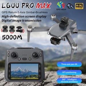 새로운 L600 프로 맥스 전문 드론 8K 카메라 3축 짐벌 WIFI 360 장애물 회피 대형 화면 FPV 브러시리스 RC 드론