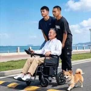 접이식 전동휠체어 전동차 전자동 노약자 4륜 노인 노인전동차 장애인 주행 보행기