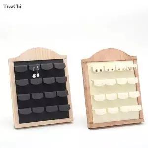 단단한 나무 귀걸이 디스플레이 랙 스터드 보관 보석 창