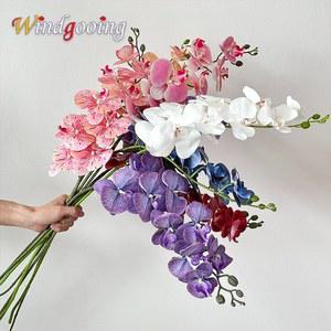 조화 머리 난초 인공 흰색 실크 호접란 지점 크리스마스 테이블 장식 웨딩 꽃꽂이 사진 소품
