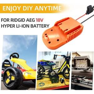 Ridgid AEG 18V 하이퍼 리튬 이온 배터리 파워 휠 어댑터 베이스 전원 커넥터 도구용 퓨즈 포함 DIY 1개