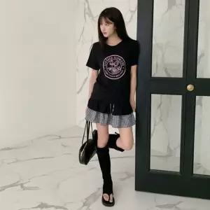 KHK1C10여성 체크 패턴 레이어드 캉캉 미니 스커트