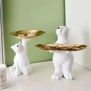 수납함 북극곰 선물용 트레이 동물 소품 장식품 거실 레진곰돌이 북극곰함 캐릭터함 동물함 레진함 곰돌이