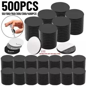 20/200개 원형 접착식 마그네틱 테이프 블랙 DIY 공예 가정용 냉장고 장식 소형 스티커