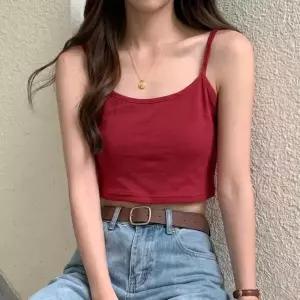 /옷자락 여자 캐주얼 여름 코디 크롭 나시