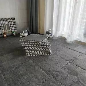 0Pcs 30*30CM 크리 에이 티브 플러시 퍼즐 폼 바닥 매트 카펫 따뜻한 Playmat 맞물리는 운동 타일 푹신한