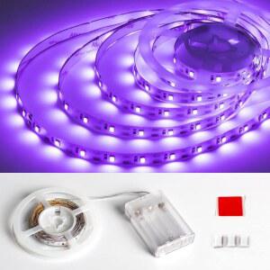 MARREAL 6.6피트 120개의 LED 블랙 라이트 스트립 글로우 파티용 배터리 작동 UV 할로윈 유리 포스터 페인팅 미포함 vWL