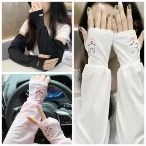 쌍 여성용 스 암 슬리브 자외선 차단 탄성 운전 장갑 야외 UV 보호 팔 커버 경량 쿨 머프