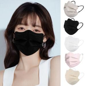 50pcs 여성 나비 모양 디자인 일회용 얼굴 마스크 Morandi 컬러 V-페이스 안티 먼지 3 레이어 보호 커버