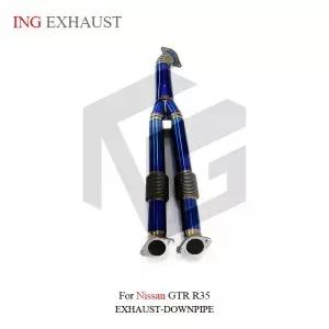 닛산 GTR R35 38T 엔진용 ING 티타늄 프론트 파이프 미들 튜브 레이싱 자동차 배기 시스템