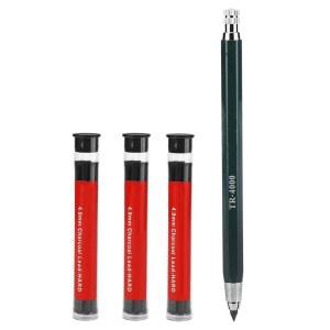 조이잔 4MM 금속 기계 연필 세트 아티스트 드래프트 자동 휴대용 지울 수 있는 숯 초안 펜 아트 만들기 드로잉 클러치 페인팅 스케치 그래피티 학교 음영 공예 리필 cRJ