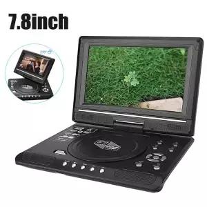 휴대용 7.8인치 DVD CD EVD 플레이어 홈 게임 TV 270 회전식 LCD 화면 미니 리모컨 포함