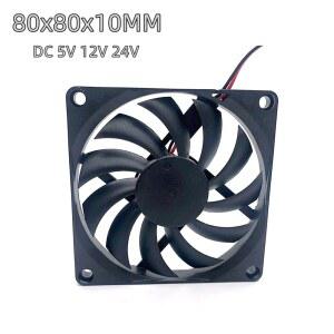 100mm 쿨링팬 8010 80MM 80x80x10MM 냉각 DC 5V 12V 24V 초박형 컴퓨터 CPU 오일 베어링 2핀 3핀 USB 포함