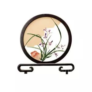 공예 테이블 악세사리 중국 선물 빈 양면 자수 난초 계곡 기념품 장식품 데스크