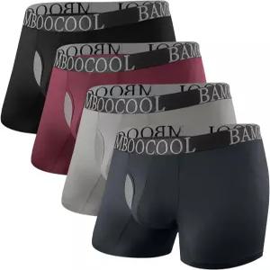 대나무 쿨 브리즈부 남성용 울트라 통기성 속옷 메쉬 복서 브 라이트와이트 와싯밴드 노 라이드 업 멀티팩